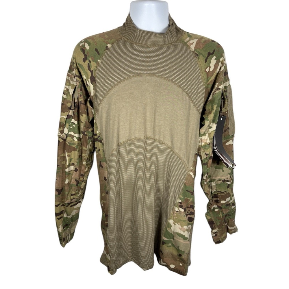 Massif Men's Army Combat Shirt Large Flame Resistant Military Camo NWT - 1260